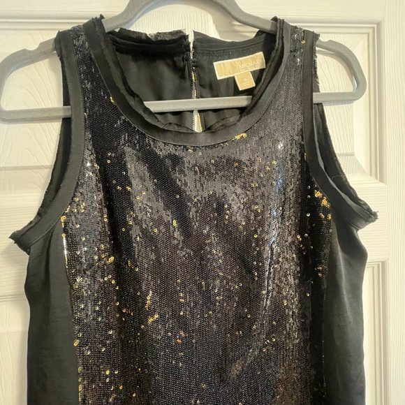 MICHAEL KORS Black & Gold Sequin Mini Dress - Size 4 - $40 OBO - Picture 3 of 5